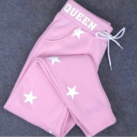 ✨RESTOCKED!! Pink Star Pattern Cotton Sweatpants✨ - Picture 2 of 6